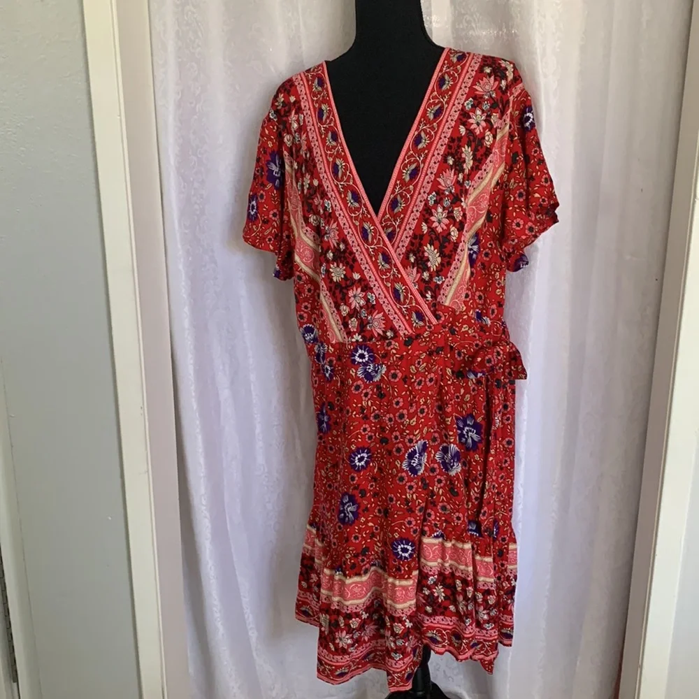 ZESICA Wrap Dress Sz: XXL - Picture 1 of 12
